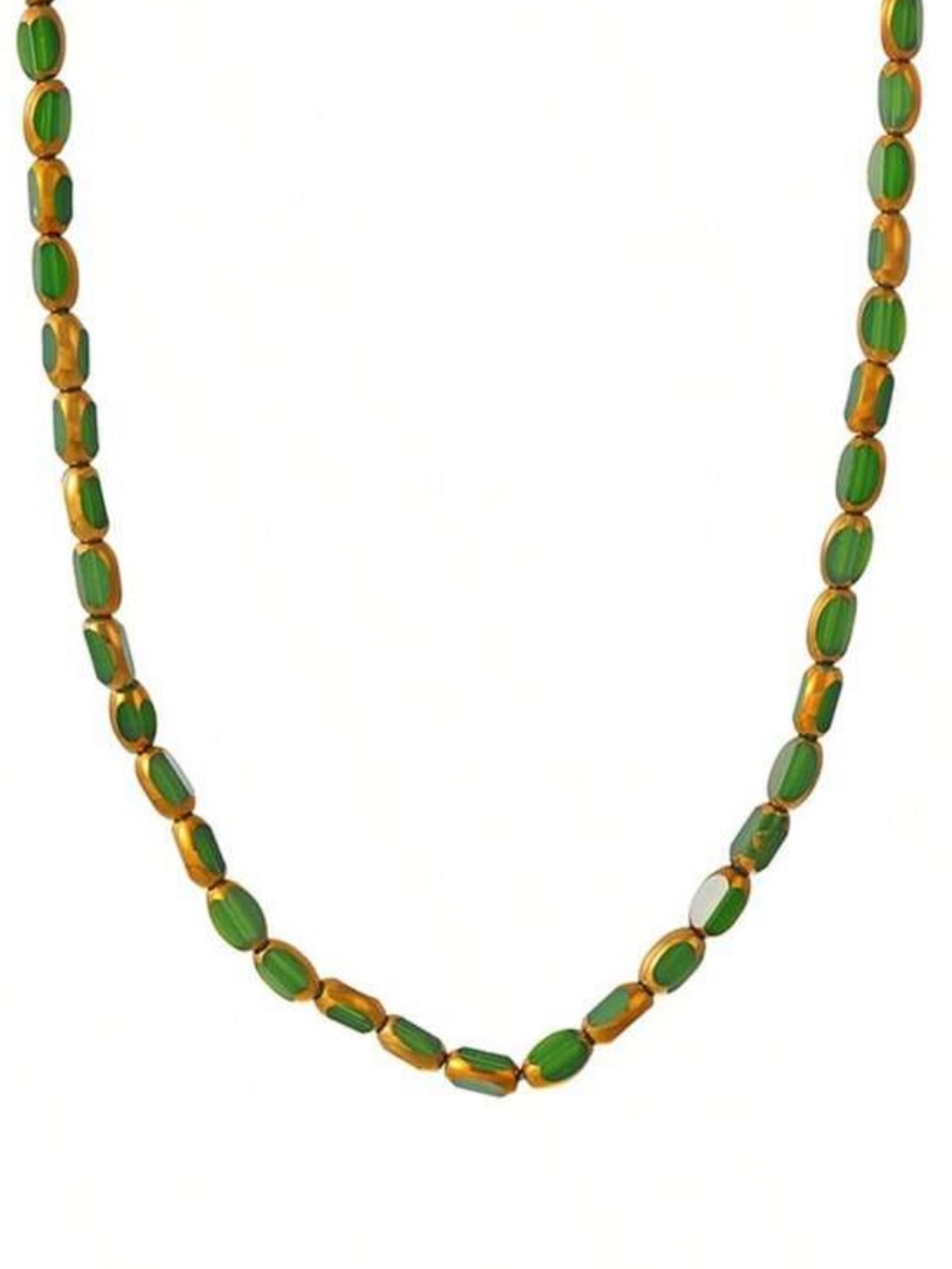 New! Coastal Green Gold Beaded Necklace NWOT 3025 - Picture 2 of 4